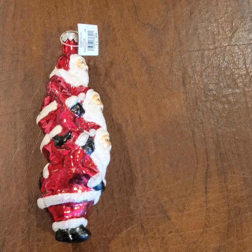 Vintage Cost Plus World Market Glass Santa Ornament Poland Blown Glass - Picture 5 of 10
